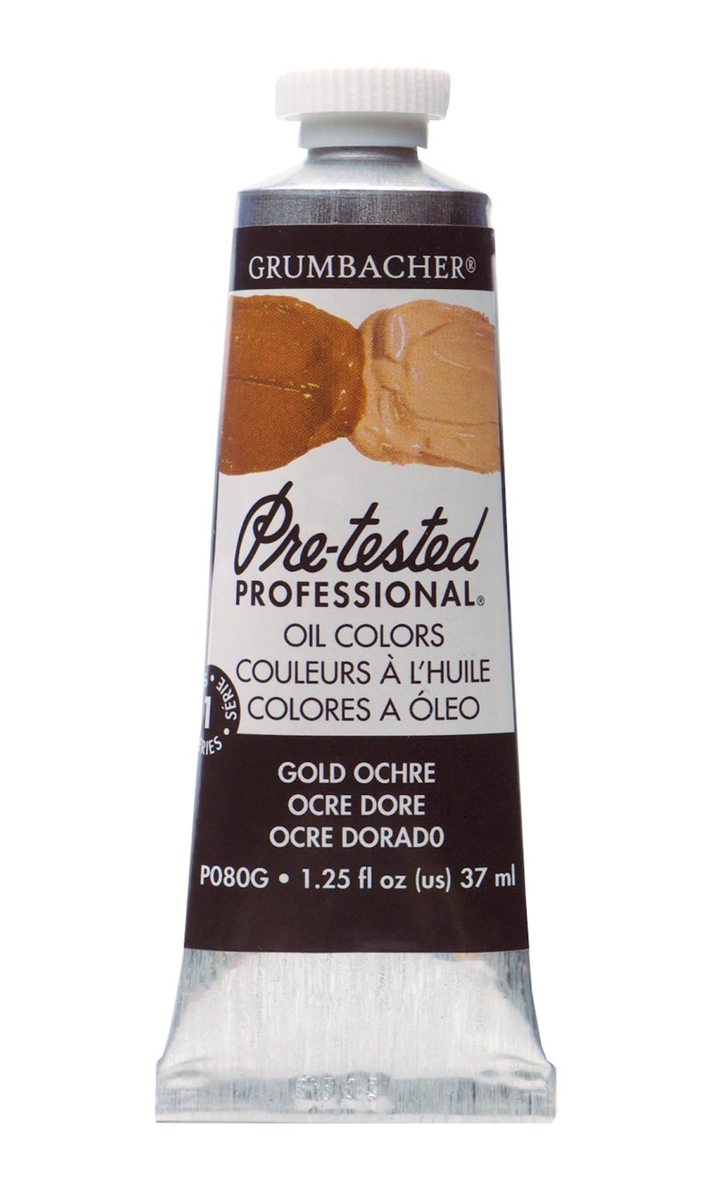 Grumbacher Pre-Tested Oil Paint, 37ml/1.25 Ounce, Gold Ochre Hue (Transparent) (P080G) - Image 1